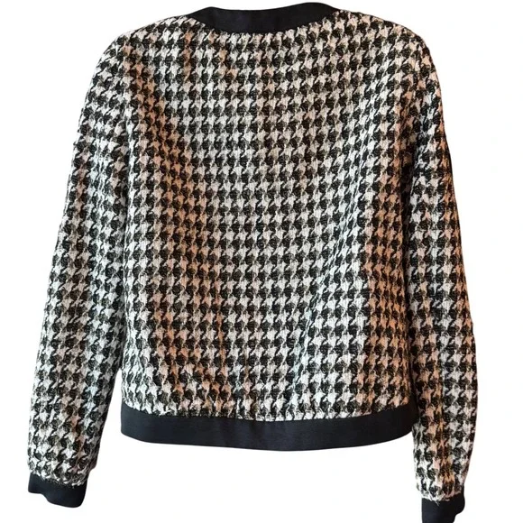 Ann‎ Taylor Petite Houndstooth Tweed Jacket Black White Size XSmall New With Tag - Picture 3 of 8